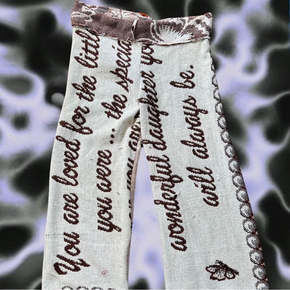 handmade quilted blanket flower pants sweatpants / joggers - Picture 2 of 2